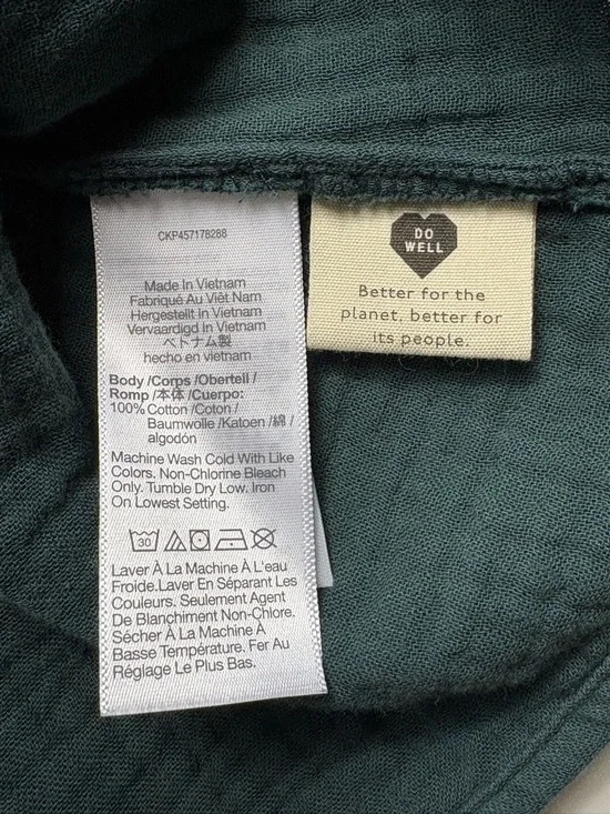 Madewell Lightspun Evert Cotton Gauze Top in Midnight Green • Size Medium - Picture 7 of 7